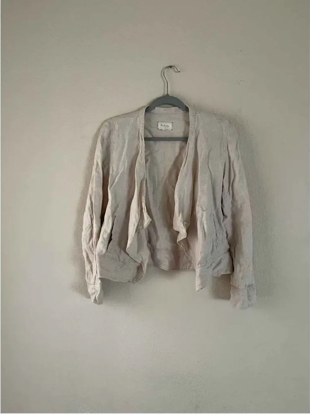 Women's Open-Front Lightweight Draped Blazer - Cream